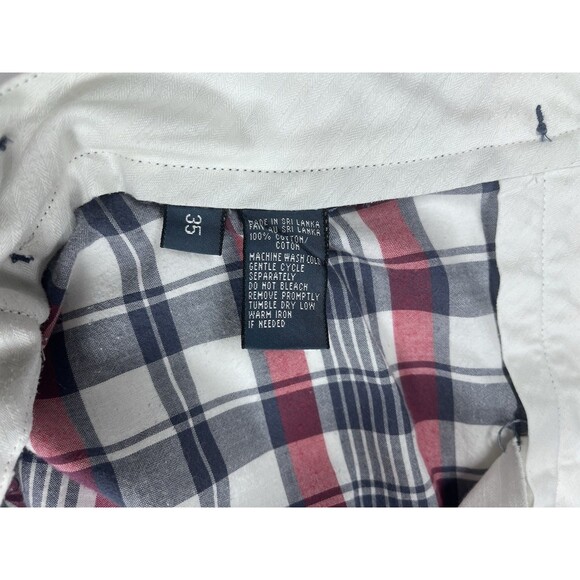 Polo Ralph Lauren Mens Shorts 35 Plaid Chino Maroon Navy Blue Cotton - Picture 4 of 9